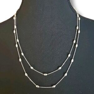 Silpada Sterling 925 Silver BELLA Oval Ball Station Necklace N3230 44 inches